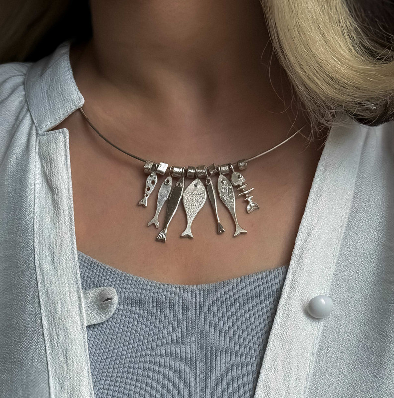 ست نقره دست ساز "ماهیهای دریای شور"